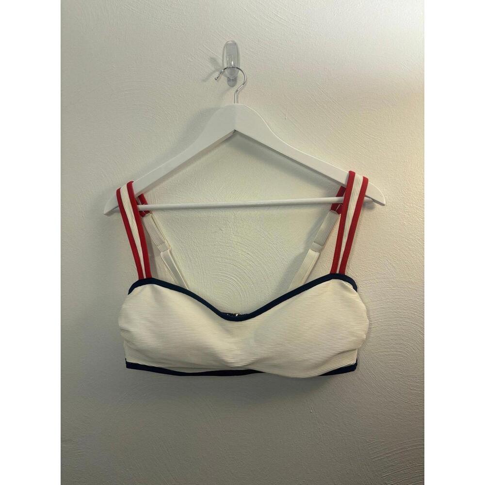 Shade & Shore Red, White & Navy Blue Bikini Top Size 36D